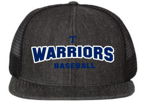 Flat Bill Denim Snap Back with Black Mesh Hat