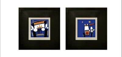 Jeepney &amp; Tricycle on Blue (Manila Series)