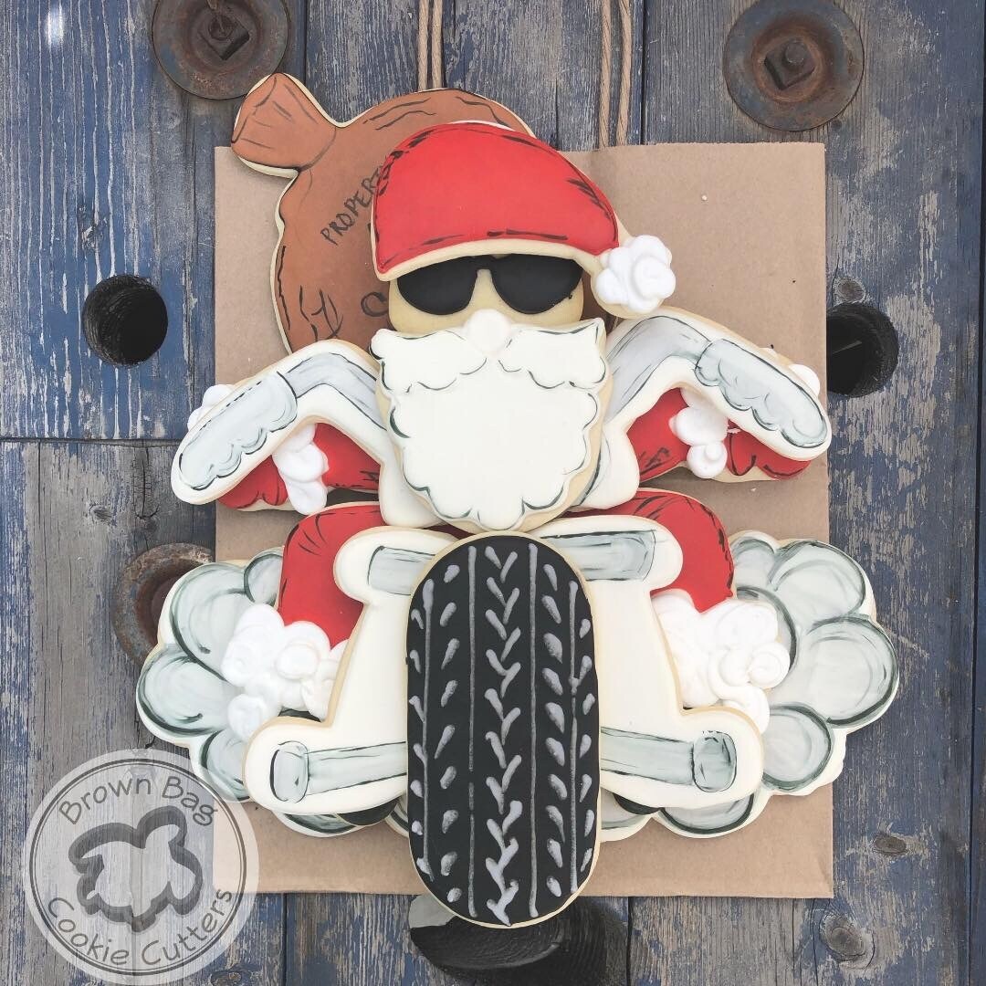 Santa Motorcycle Platter