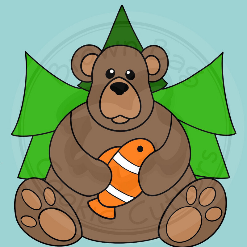3D Bear with Trees