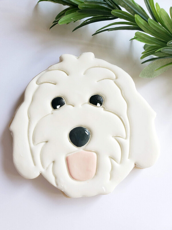 Golden Doodle Dog with Indent Stamp