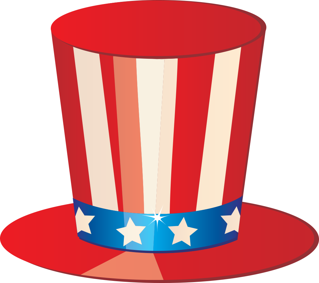 Red White and Blue Top Hat