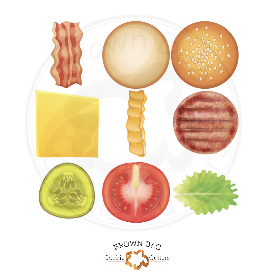 Cheeseburger and Fries Print Box Files