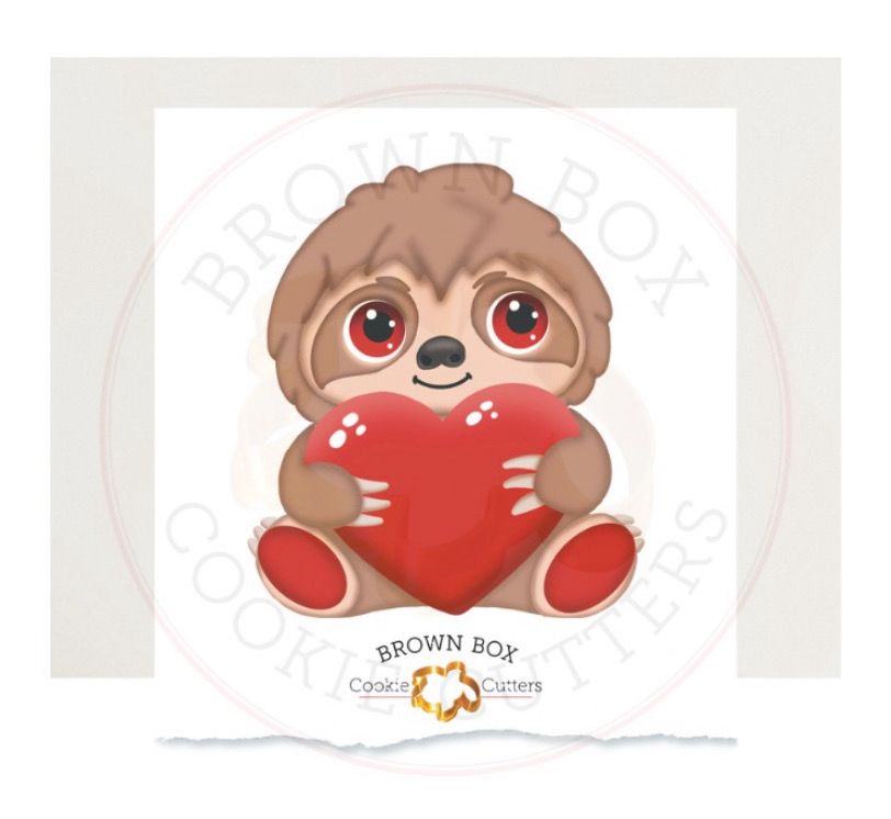 Valentine Sloth Print Box Files