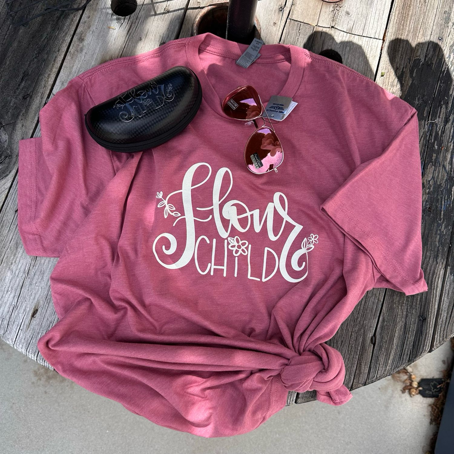 Flour Child T-Shirt and Sunglasses with Case