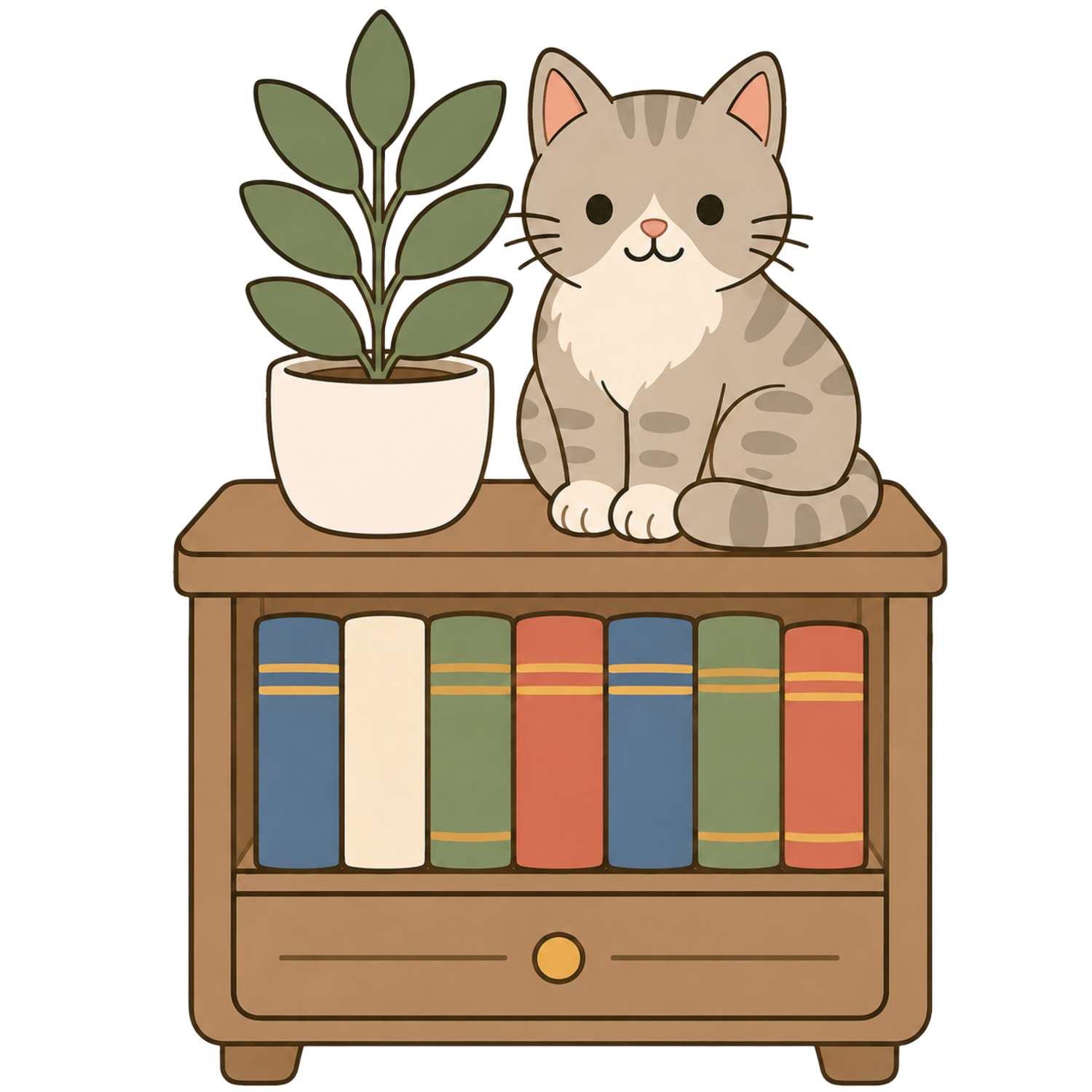 Cat Book Table
