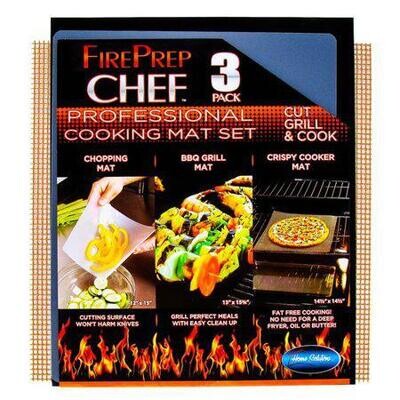 FirePrep Chef Professional Cooking Mat 3set