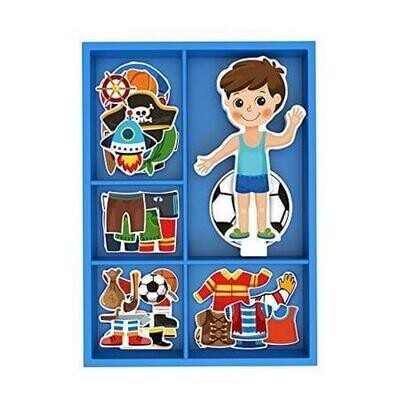 Magnetic Wooden Dress-Up Boy Doll Toy
