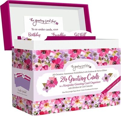 All Occasion Greeting Card Assort. (24 Cards in Floral Organizer Box)