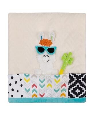 Larry Llama Sassy Baby Blanket with Teether Corners