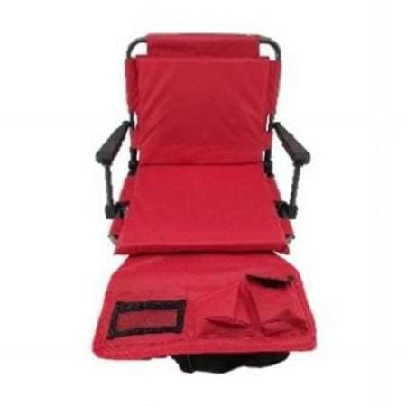 Heated Stadium Seat - Dark Red & Gun Metal Gray