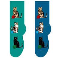 Foozys Wms Crew - Trio of Cats with Yarn (Blue or Green)