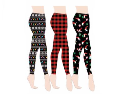 Plus Size Holiday Leggings - Snowflakes & Lights