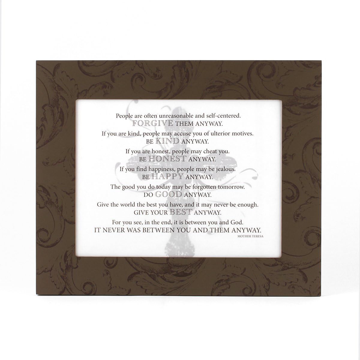 Mother Teresa Quotes in Painted Wooden Frame Mother Teresa Quotes in Painted Wooden Frame