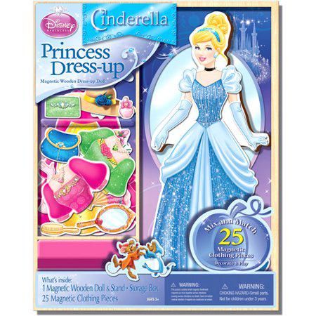 Disney Princess Magnetic Wooden Doll Dress-Up Set - Cinderella Disney Princess Magnetic Wooden Doll Dress-Up Set - Cinderella