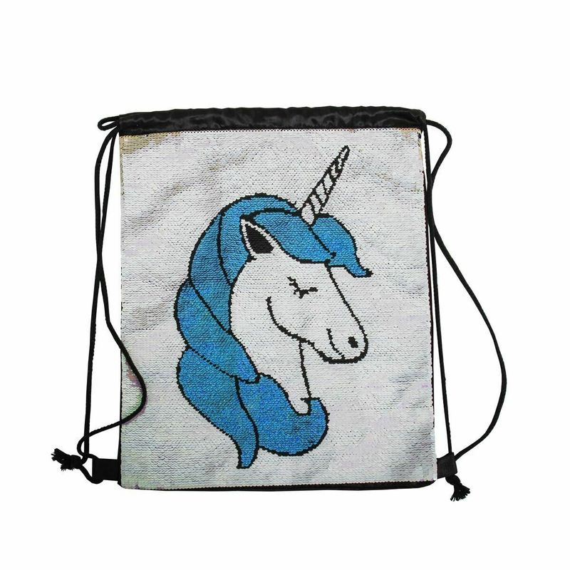 Sequined Drawstring Bag - Unicorn