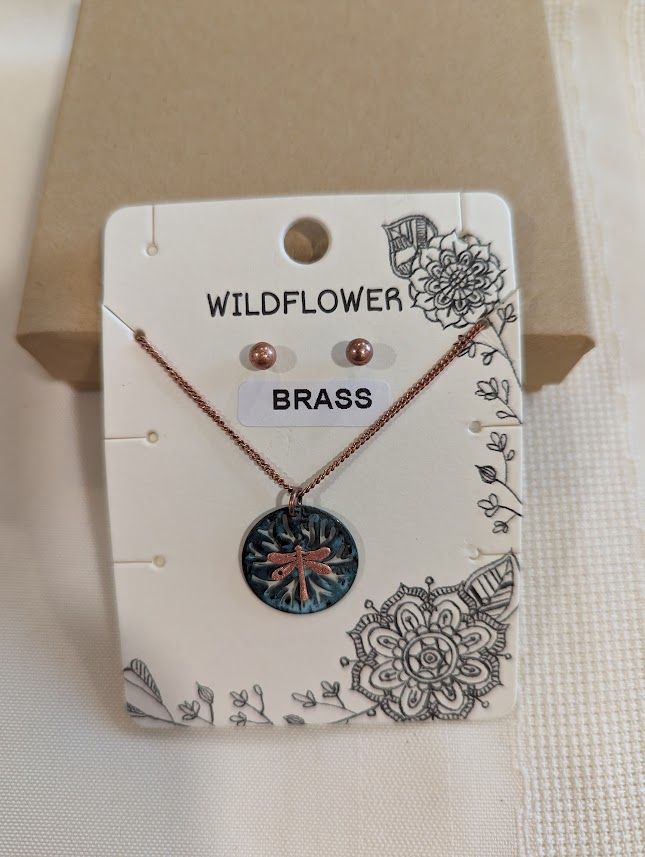 Dragonfly (Patina) - Necklace & Earring set