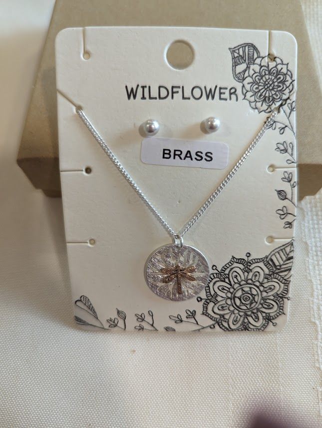 Dragonfly (Brass) - Necklace & Earring Set