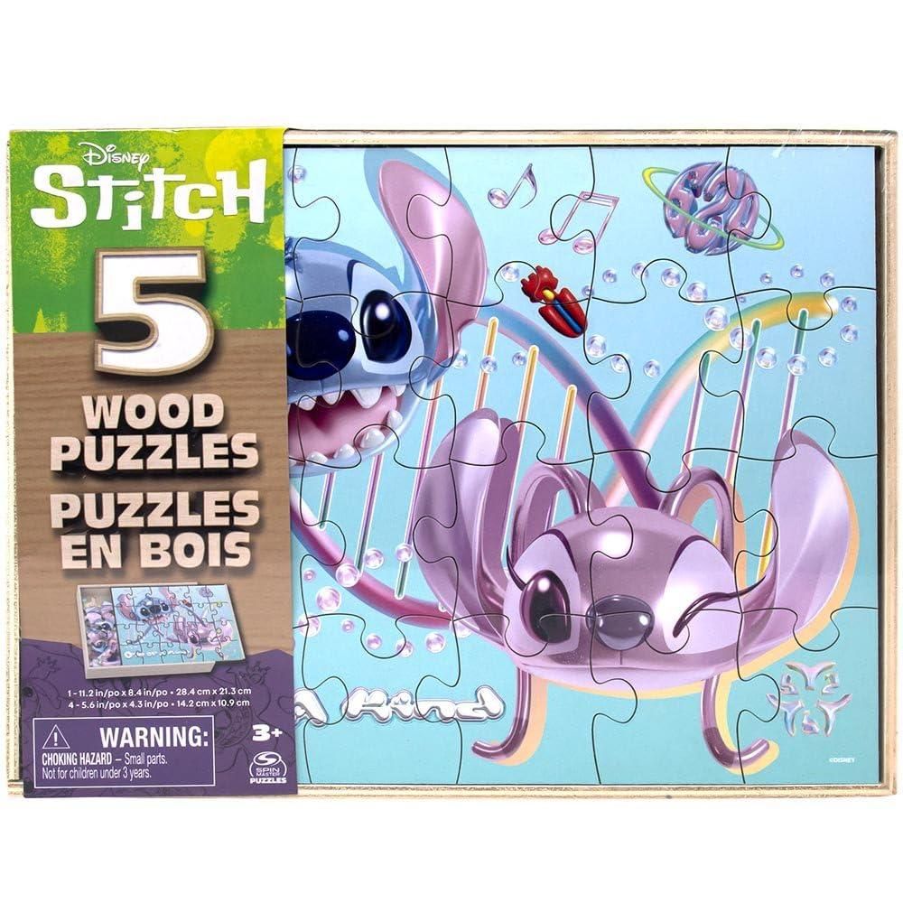 Disney Stitch 5-Pack Wooden Puzzles