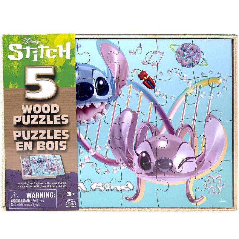 Disney Stitch 5-Pack Wooden Puzzles