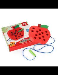 Wooden Lacing Puzzle - Apple