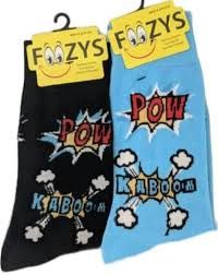 Foozys Men's - Pow Kaboom Zap Bang (Lt. Blue or Black) Foozys Men's - Pow Kaboom Zap Bang (Lt. Blue or Black)