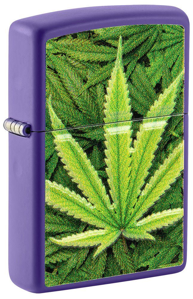 49790 Cannabis Purple Zippo Lighter