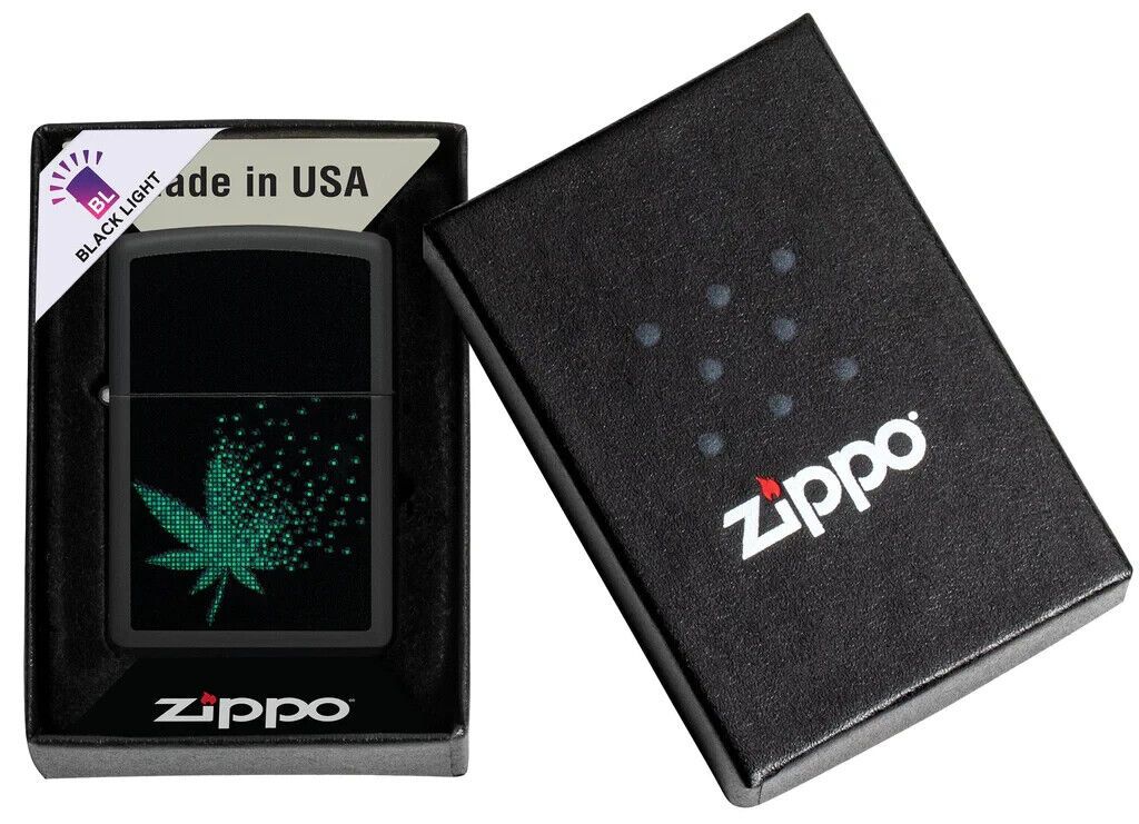 48677 PIXEL CANNABIS DESIGN ZIPPO