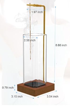 Incense Holder/Burner Glass/Wood