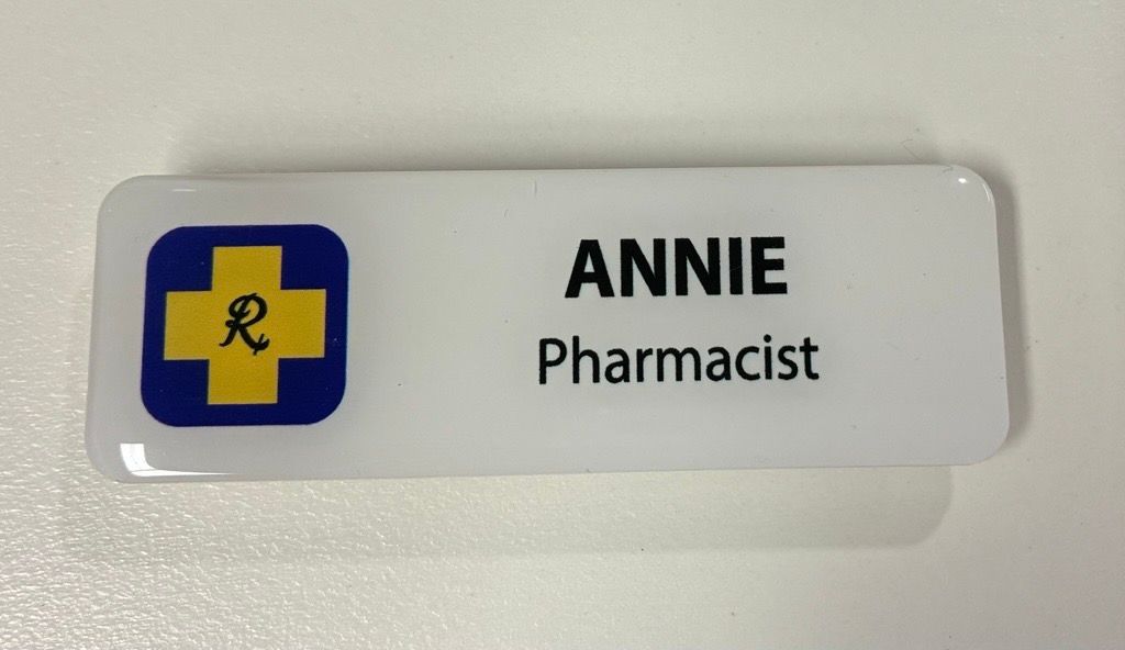 Guild Name Badge (White) - 1 or 2 Lines Printed
