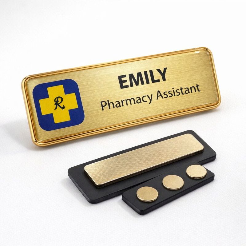 Prestige Premium Badge (Black/Gold) - 1 or 2 Lines Printed