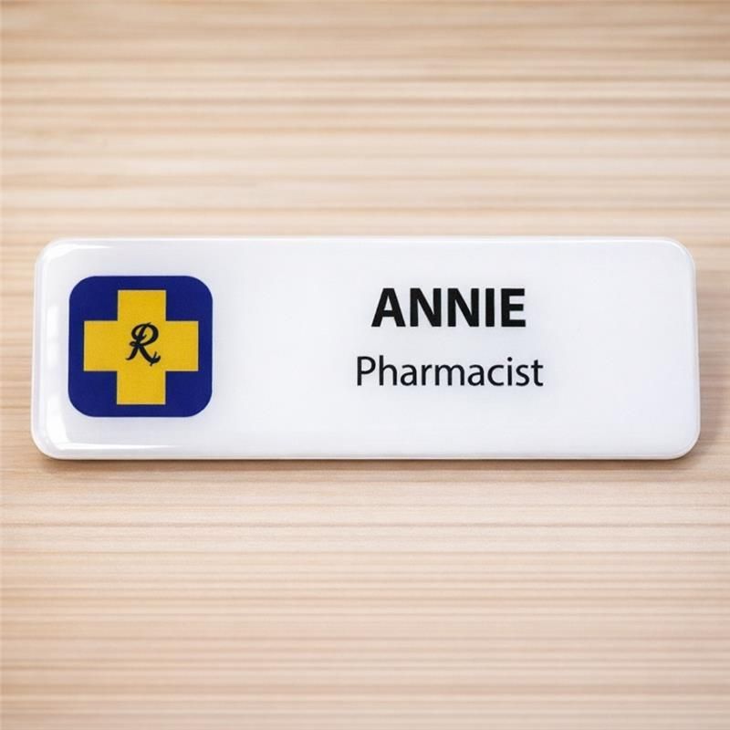 Guild Name Badge (White) - 1 or 2 Lines Printed