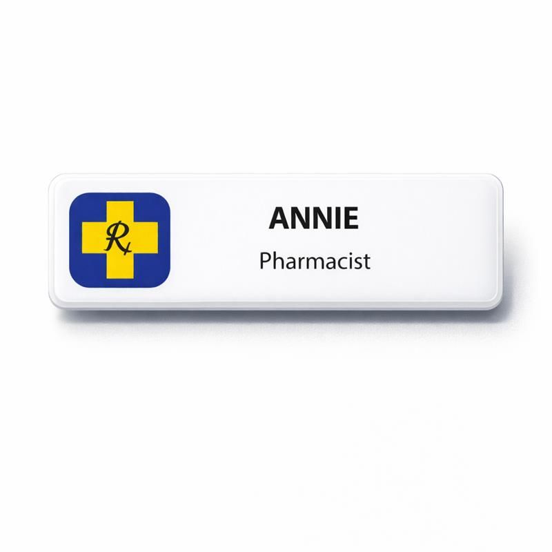 Guild Name Badge (White) - 1 or 2 Lines Printed