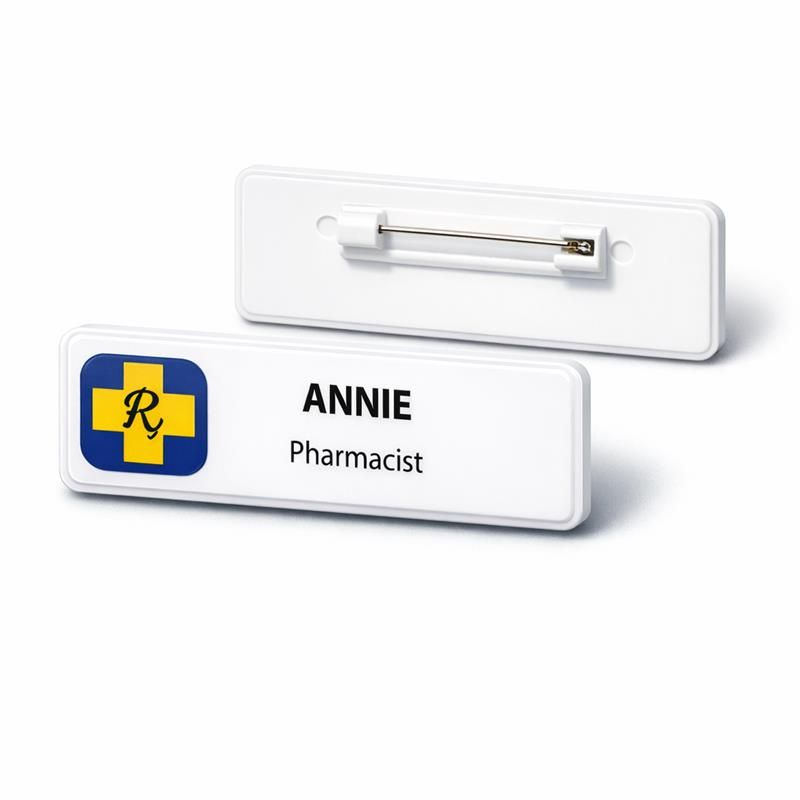 Guild Name Badge (White) - 1 or 2 Lines Printed