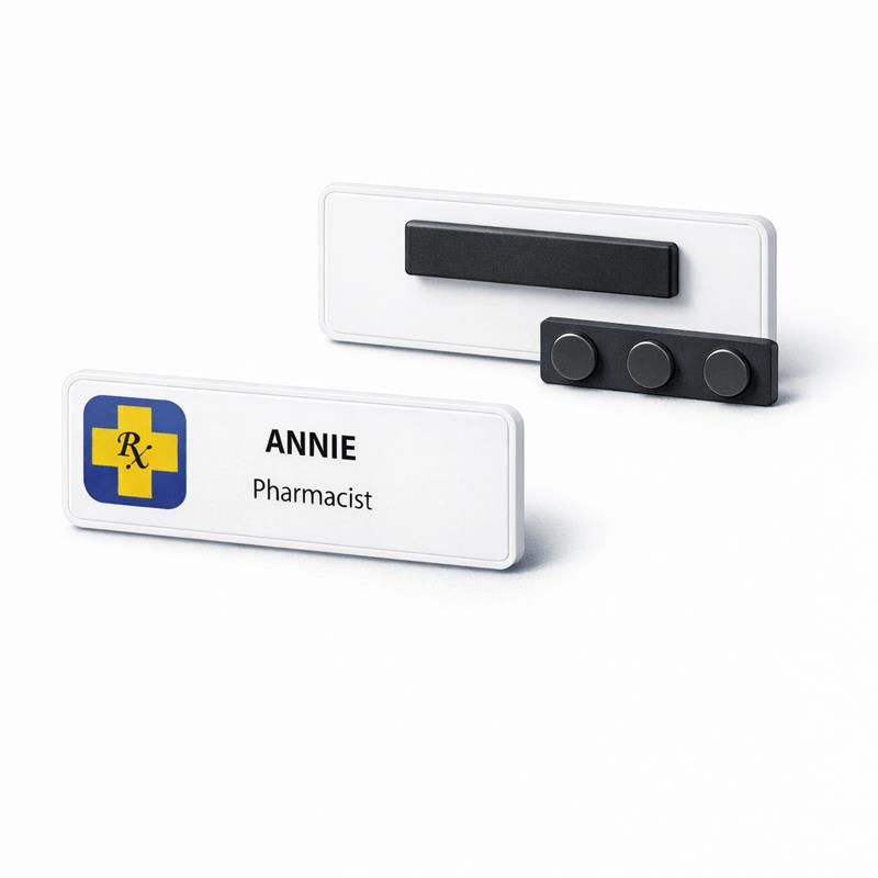 Guild Name Badge (White) - 1 or 2 Lines Printed