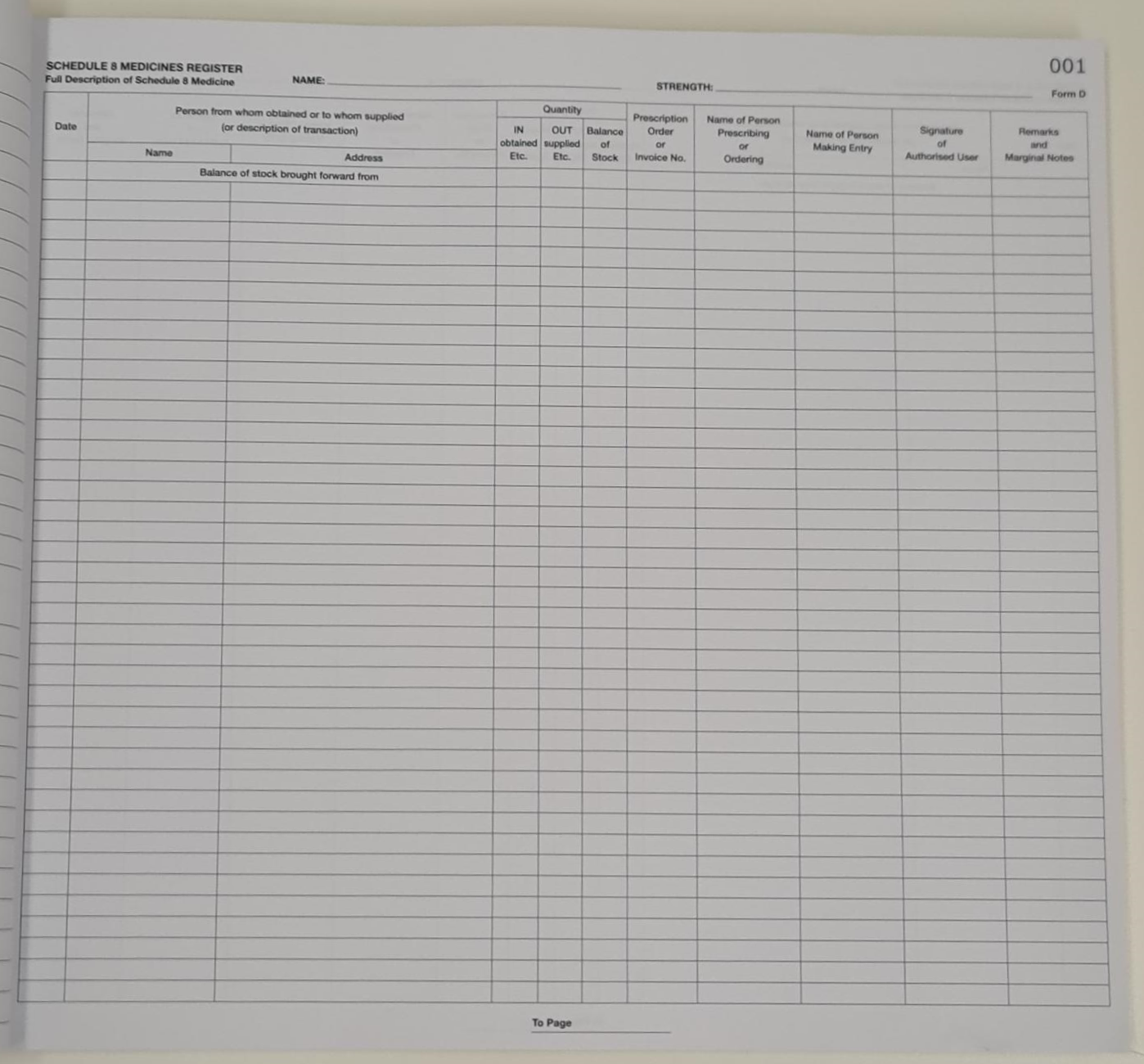 Register for Schedule 8 Medicines (250 pages)