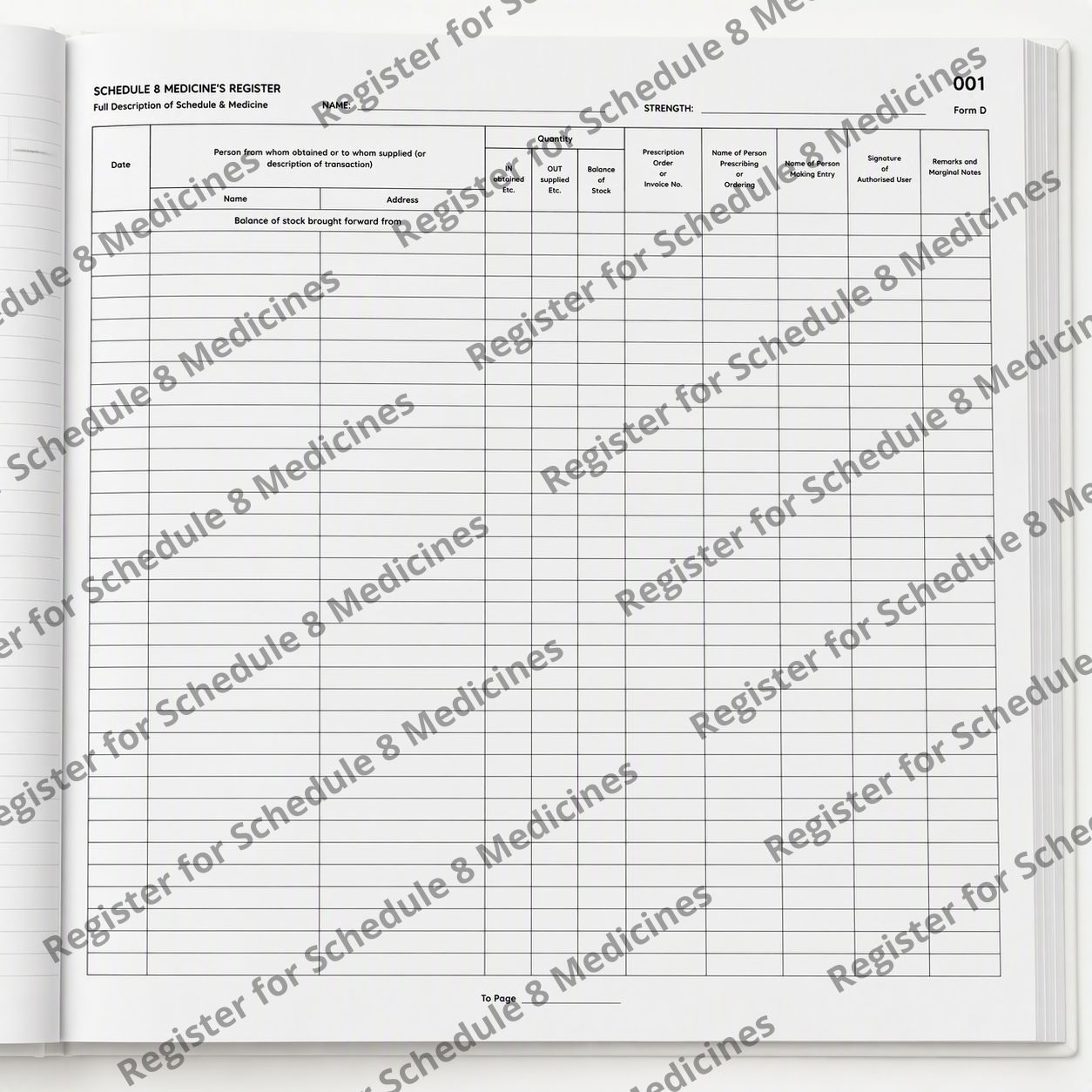 Register for Schedule 8 Medicines (250 pages)