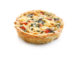 GEITENKAAS-SPINAZIE QUICHE           10 cm.