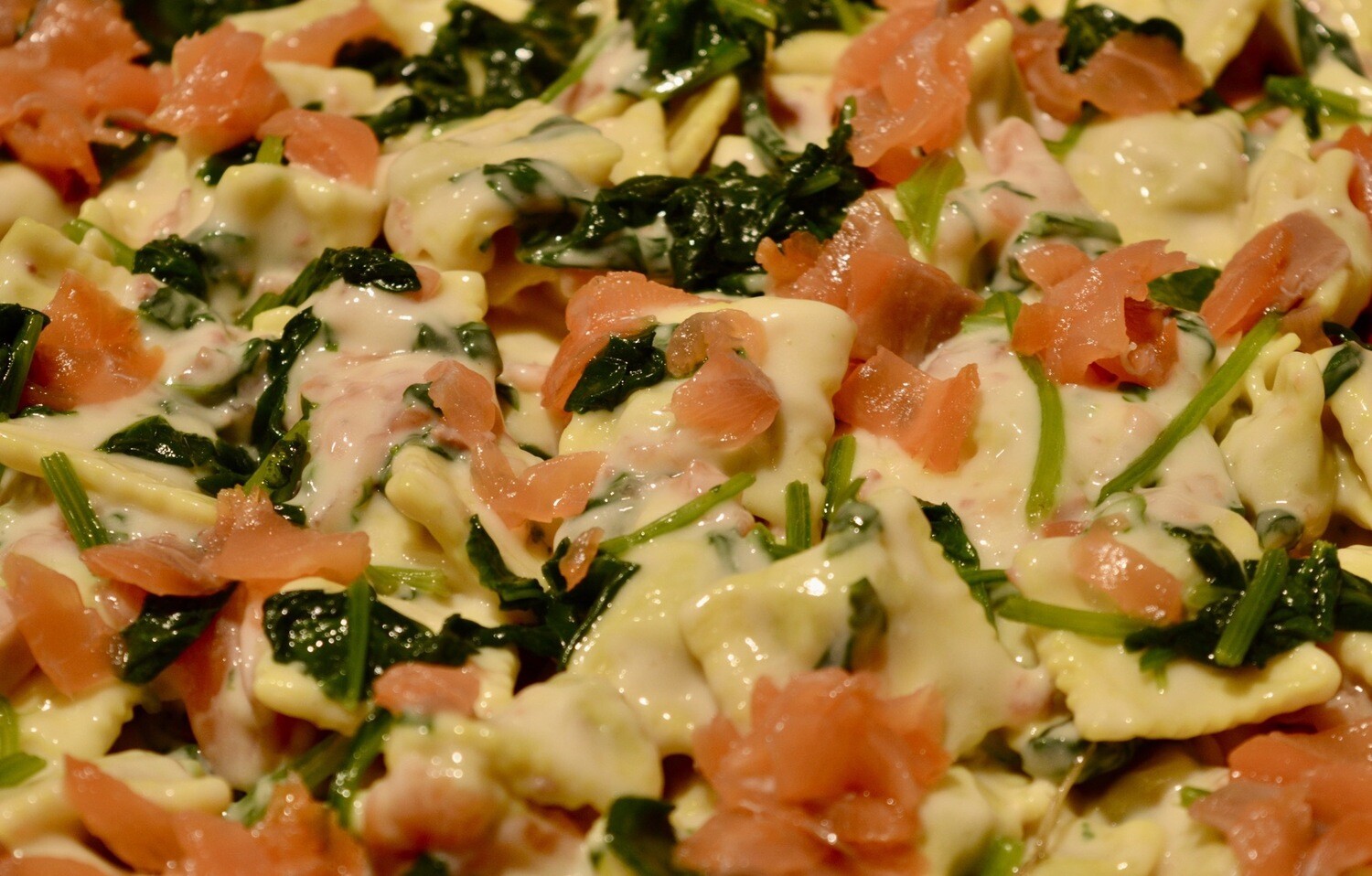 RAVIOLI MET SPINAZIE EN ZALM