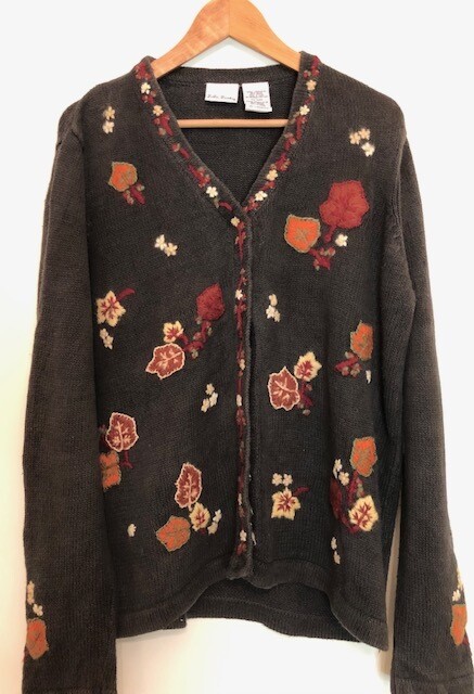 Green Embroidered Cardigan