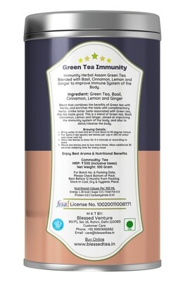 Green Tea Immunity 100Gram Tin Box Plus Foil Double Layer Pack