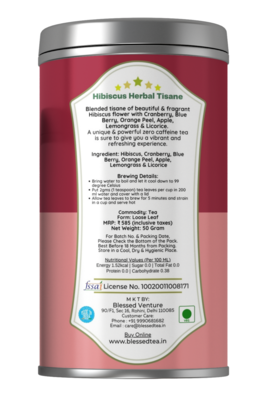 Hibiscus Immunity Tea 50Gram Herbal Tisane for Detox Fight Infection Glowing Skin