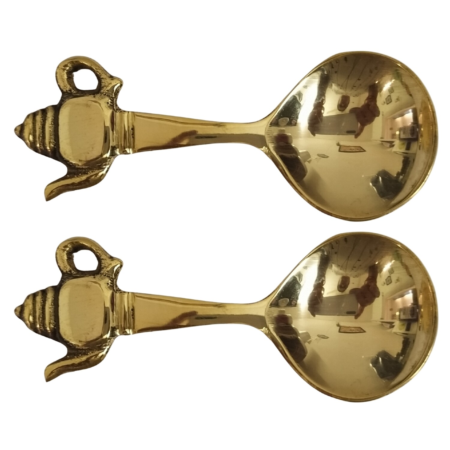 Spoon 2 Pieces Brass Metal with Kettle shaped Handle