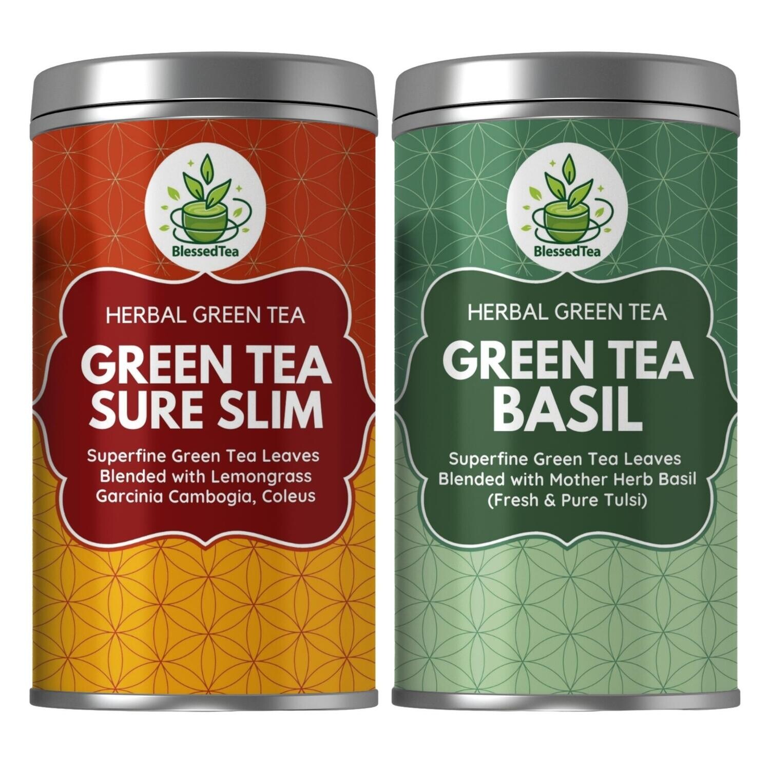 Combo Packs - Green Tea SureSlim 50Gram Plus Green Tea Basil 100Gram (2 Teas)