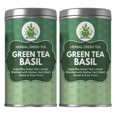 Combo Packs - Green Tea Basil Tulsi 2 x 100Gram (Total 200 Gram)