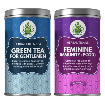 Combo Packs - Feminine Immunity Tea 100Gram + Green Tea Gentlemen 50Gram