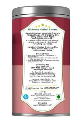 Hibiscus Immunity Tea 100Gram Herbal Tisane for Water Retention Bright Skin Detox