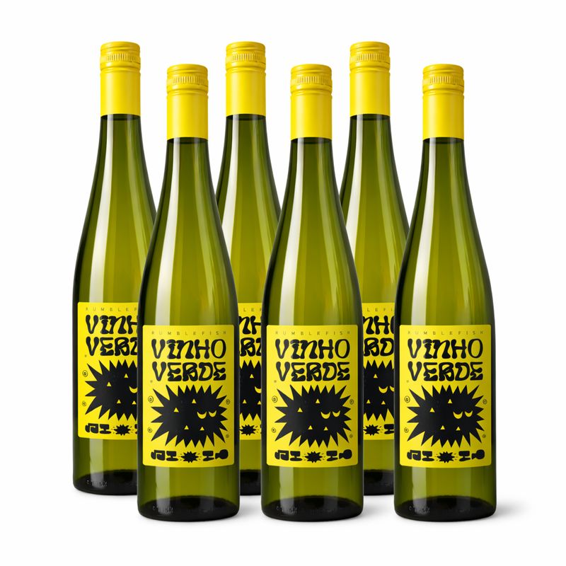 RumbleFish Vinho Verde 6 Bottle Case – Portuguese White Wine 10.5% ABV Light Fresh Spritzy Style