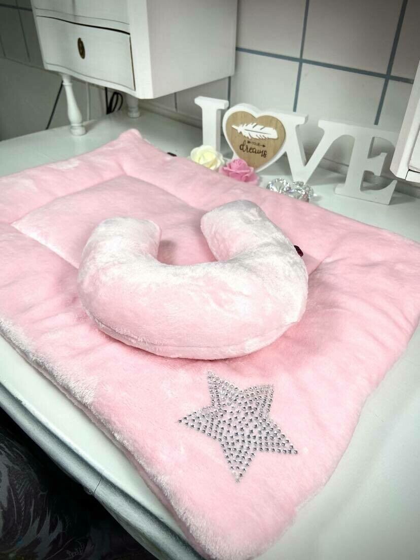 Pflegeunterlage & TopKnot Kissen Rosa Sternenzauber