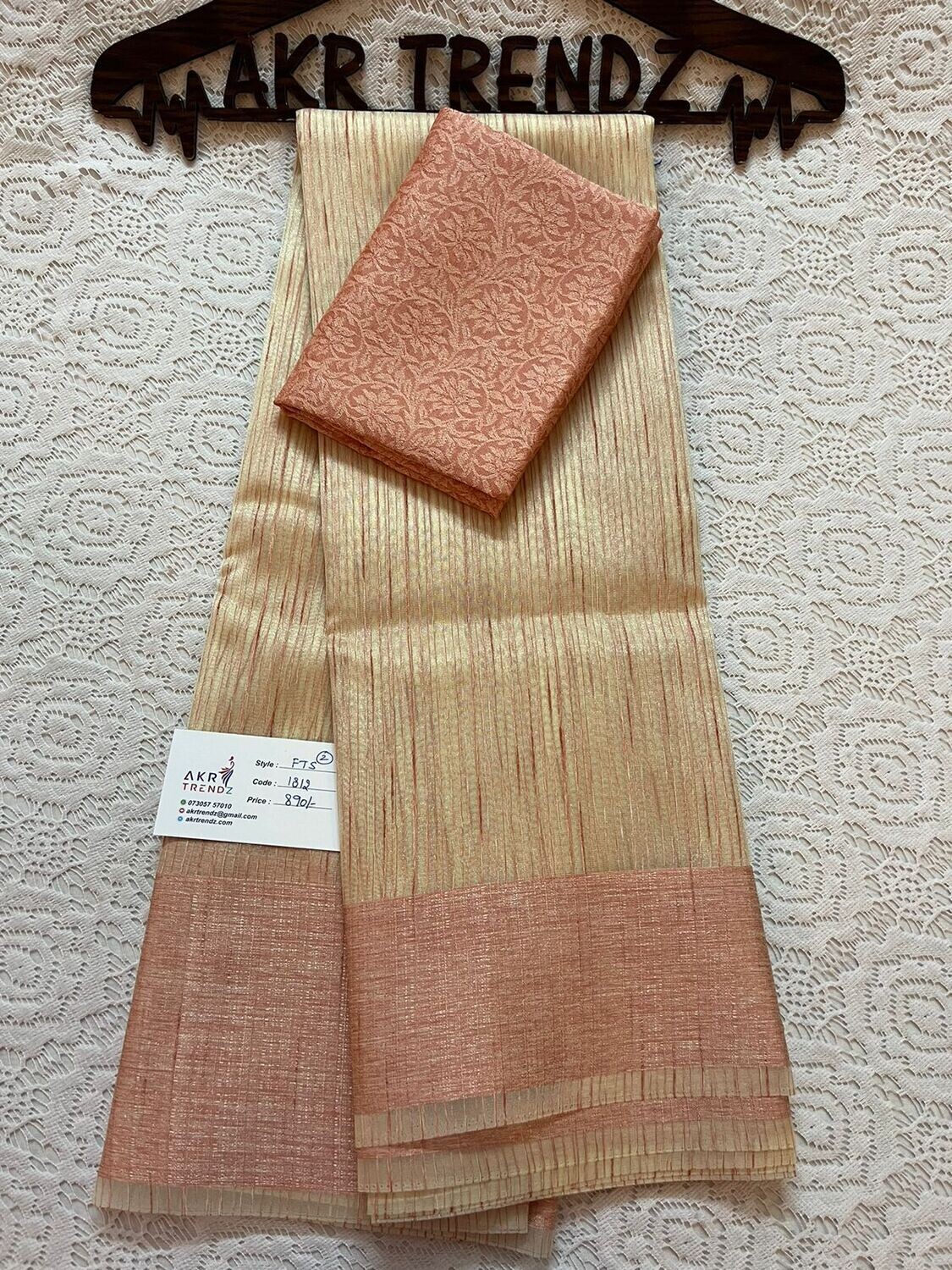 ​Tissue sarees with cotton border
